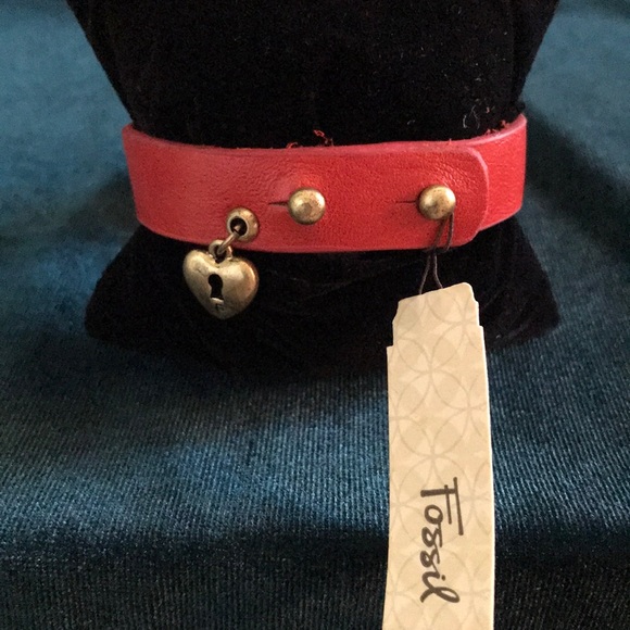 Fossil orange leather bracelet - Picture 2 of 2